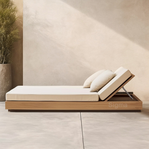 Tumbona Moderna de Lujo para Exteriores, de Madera Sólida, para <span class=keywords><strong>Piscina</strong></span>, Ocio, Muebles de Jardín Ecológicos de Teca, 2026 - Product Image 2