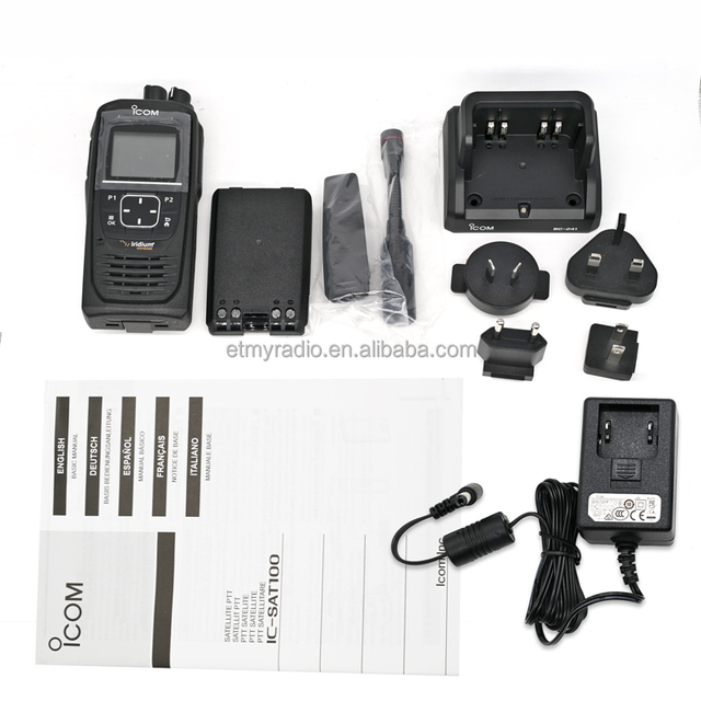 ICOM IC-SAT100 Iridium Satellite PTT Radio Global Network Long Range Communication Transceiver GPS Waterproof Walkie Talkie