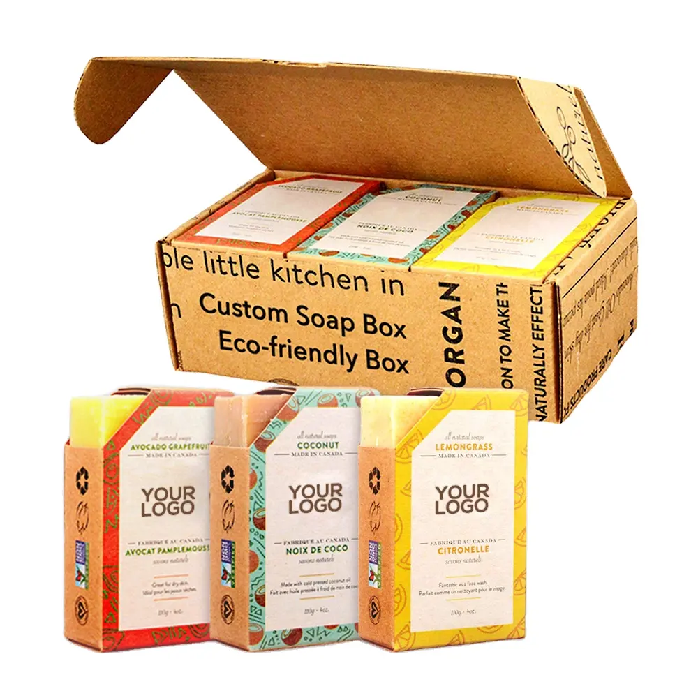 Ücretsiz örnek özel kalıp sabun ambalaj dostu laminasyon mat kağıt malzeme banyo tuvalet el yapımı organik sabun ambalaj kutusu
