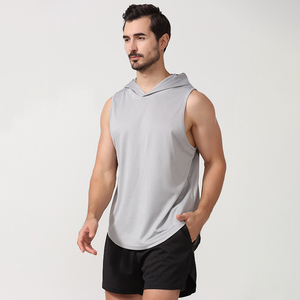 Débardeur vierge d'entraînement athlétique à séchage rapide pour hommes personnalisés <span class=keywords><strong>T</strong></span>-shirts à capuche <span class=keywords><strong>sans</strong></span> manches de gymnastique Fitness Muscle Bodybuilding - Product Image 2