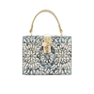 नवीनतम डिजाइन नाजुक गैंडा फूल संगमरमर की शाम बैग सुंदर हैंडबैग लक्जरी बैग के लक्जरी बैग महिलाएं