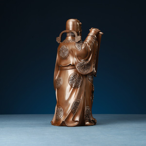 Figurita de cobre del Dios de la riqueza, estatuilla decorativa fundida a mano para el hogar, oficina, escritorio, regalo de Año Nuevo Chino - Product Image 1