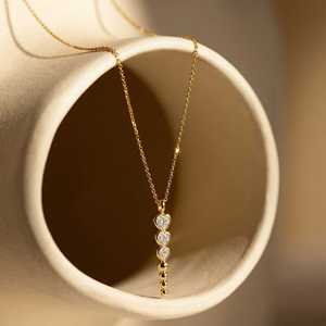 Collier avec pendentif cœur en or, en acier inoxydable, résistant à la corrosion, imperméable, tendance sur <span class=keywords><strong>TikTok</strong></span>, de la marque Fanhua Jewelry - Product Image 4