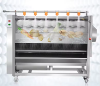 Commerciële Automatische Elektrische Groente Wasmachine Dunschiller Machine Voor Het Reinigen Van Schillen Aardappelen Lotussen Wortels Fruitnoten Motor
