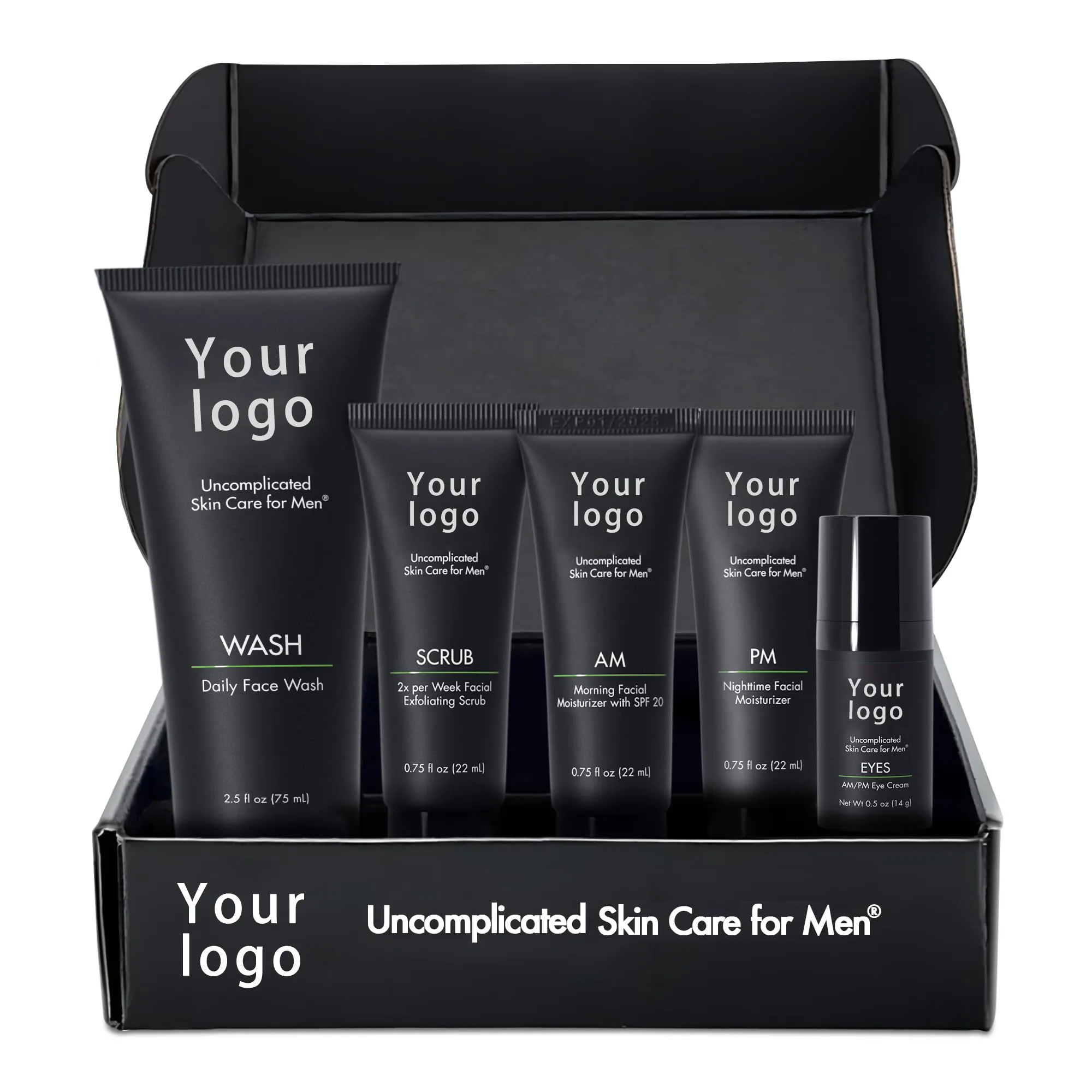 OEM LOGO Line Men Facial Set Mens Etiqueta privada Cuidado DE LA PIEL