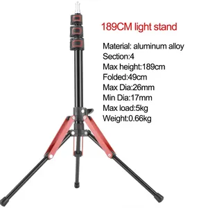 Стойка со светодиодной подсветкой 1/4 винт складной свет штатив для камеры 189 см красный и серый Профессиональный штатив для цифровой камеры, Led CN;GUA 490