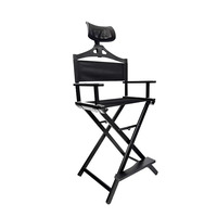 Chaise de directrice de maquillage à dossier complet rose professionnelle personnalisée en aluminium chaise de directrice haute pliante pour l'extérieur avec appui-tête