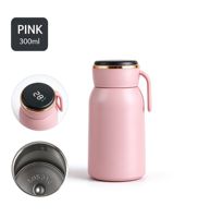 Kedatangan Baru Botol Air Vakum Isolasi Dinding Ganda 300ml dengan Tampilan Suhu Pintar, Terbuat dari Baja Tahan Karat SUS316, Mug Kopi