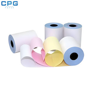 Factory Direct Supply High Sensitivity <b>Carbonless</b> <b>Paper</b> Roll 50gsm 55gsm NCR <b>Paper</b> Multi Part Form Roll Stock - Product Image 1