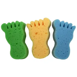 Cute Foot Shape Spongentle Deep Cleansing Foam Body Sponge For Bath and Shower