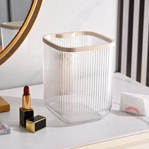 Mini Desktop Trash Can <b>Rectangle</b> Transparent 4L Open Indoor Waste <b>Bin</b> Modern Minimalist Style - Product Image 3
