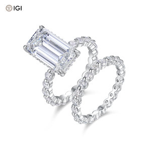 Bague en diamant de laboratoire de qualité supérieure certifiée IGI, taille émeraude, 7,5 carats, pour femme, fiançailles - Product Image 1