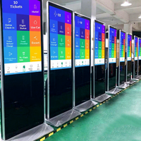 Totem publicitaire LCD tactile d'intérieur 43/55/65 pouces, kiosque vertical, logiciel CMS, affichage LED, signalisation numérique et écrans