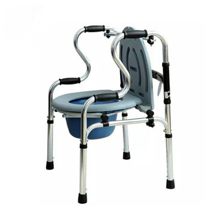 <b>Commode</b> <b>Chair</b> With Armrests Aluminum Alloy Folding Portable Toilet Seat For Elderly Bathroom Safety Equipment - Product Image 2
