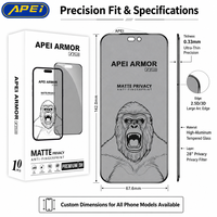 Protection d'écran en verre trempé mat anti-traces de doigts, ultra-fin, dureté 9H, pour iPhone 18 17 Pro Max/17 Air (vente en gros)