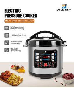 قدر ضغط كهربائي محمول 9 في 1 سعة 5/6 لتر من الستانلس ستيل، وعاء داخلي غير لاصق، شاشة LED، تحكم ميكانيكي، للاستخدام المنزلي - Product Image 2