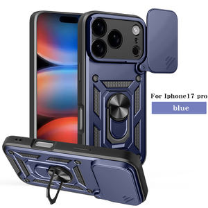 Nueva Funda Protectora para Teléfono con Diseño de Lujo, Resistente a Impactos, TPU+PC, 7 Colores, con Soporte y Ventana Deslizante para iPhone 17, <span class=keywords><strong>6</strong></span> PLUS, XR, XS - Product Image 1