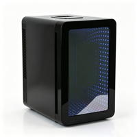 Mini-réfrigérateur électrique 15L avec porte miroir LED, refroidissement et chauffage, pour bière, lait, boissons, cosmétiques, portable, usage domestique, camping-car, hôtel, faible consommation