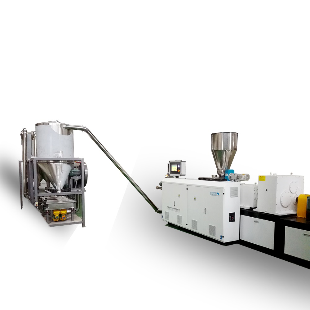 Конический двухшнековый экструдер из ПВХ для линий по переработке гранулирования ПВХ