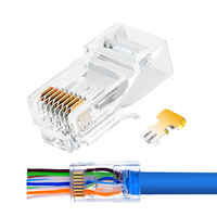 EXW Hochwertiger Cat6 Easy-Passthrough Abgeschirmter Vergoldeter RJ45-Steckverbinder für Luft- und Raumfahrt & Solarstromsysteme