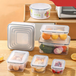 Set Wadah Penyimpanan Makanan Plastik Kedap Udara Transparan 5 pcs/set, Organizer untuk Buah dan Sayur, untuk Dapur, Pantry, Kulkas - Product Image 4