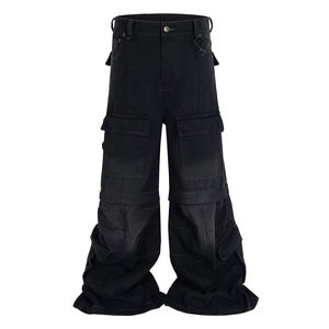 Monos acampanados lavados desgastados bidireccionales unisex Kits de tatuaje para hombres y mujeres Jeans - Product Image 1