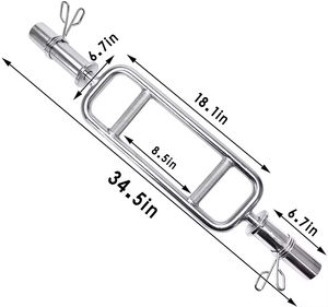 Weight <b>Bar</b> 34 Inch <b>Tricep</b> <b>Bar</b> Standard Solid Steel Threaded Triceps Training <b>Bar</b> Fits 1 Inch Weight Plates With 2 Ring Collars - Product Image 3