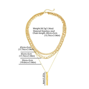 Collar de acrílico con cuentas geométricas para mujeres y niñas, accesorios de joyería de regalo - Product Image 1