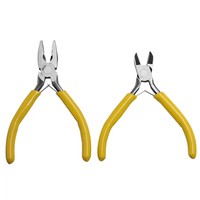 Kit d'outils et d'équipements de pinces à bijoux compactes et faciles à manipuler avec pince à fil coupant à nez rond à longue aiguille