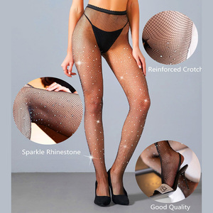 Lingerie Erotica Sexy per Donne, Collant a Rete con Strass, Vita Alta, Trasparente, per Club e Feste - Product Image 2