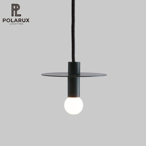 Lampe suspendue moderne, style nordique, décoration de bar, chevet, métal noir, laiton, abat-jour plat, luminaire suspendu minimaliste, lampe suspendue <span class=keywords><strong>Avida</strong></span> - Product Image 1
