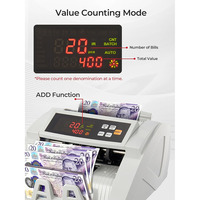 Mesin Penghitung Uang HUAEN A16 untuk GBP /USD /EURO Deteksi UV/MG/IR Mode Tambah/Batch Layar LED Penghitung Uang Kertas