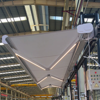 Auvent de terrasse rétractable électrique de luxe 5x4M 6x4M, cassette en aluminium, toile 100% acrylique teinte en masse, motorisé pour extérieur