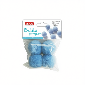 Pompon Ilan Bolita 4.0 Cm Azzurro, Materiale per Lavori in Lana - Product Image 2