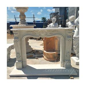 Chimeneas de mármol blanco independientes de diseño francés de lujo, chimenea tallada a mano para uso en interiores y exteriores, piedra elegante para dormitorio - Product Image 5
