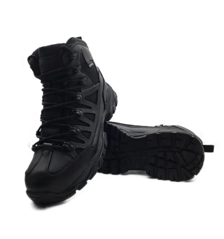 Men's Black waterproof boots winter shoes rubber outsole hiking ankle boots