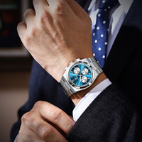 Jam tangan Quartz Pria 40mm, jam tangan bisnis kasual baja antikarat baru, jam tangan mewah modis