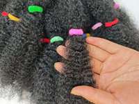 Cheveux synthétiques bouclés crépus souples de 14 pouces, 120g, double trame, tressés à la main, pour tresses Marley, torsades afro au crochet