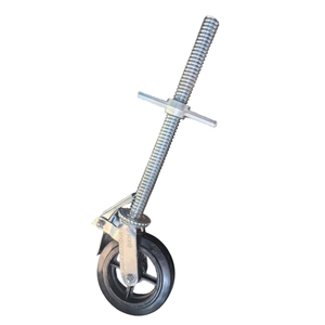 Rueda Giratoria de Alta Resistencia de 8 Pulgadas <span class=keywords><strong>con</strong></span> <span class=keywords><strong>Base</strong></span> Ajustable y Bloqueo Total, <span class=keywords><strong>Ruedas</strong></span> para Andamios y Estructuras de Apuntalamiento - Product Image 1