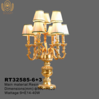 Lampe de chevet de luxe européenne Artdynasty, lampe de table en mosaïque de verre, laiton turc, LED bronze, AC 90 80 E27, style traditionnel pour hôtel