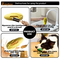 Kinghon Corn Design Rubber Chew Stick for Aggressive Chewers Squeaky Molar Dog Toy for Teeth Cleaning Interactive Pet