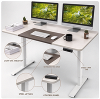 Bureau debout électrique réglable en hauteur avec plateau bicolore et commande numérique pour le bureau à domicile