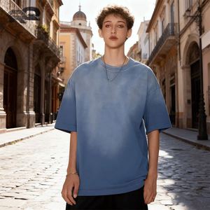 Camiseta Vintage de Lujo para Hombre, 350 g/m², Felpa Francesa, 100% Algodón, Gruesa, Lavada con Ácido, con Logotipo Personalizado con Impresión DTG - Product Image 2