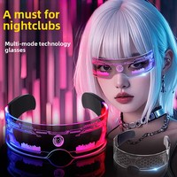 Lunettes lumineuses LED en acrylique style nid d'abeille, double commande, 12 modes personnalisables, pour festivals de musique - Vente transfrontalière à succès