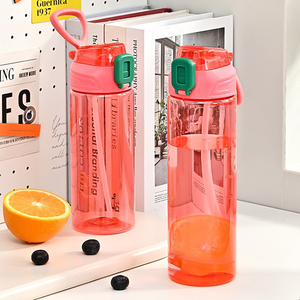 Portable Plastic Cup Student Children Adult Sports Water <b>Bottles</b> Holding <b>Straw</b> Water <b>Bottle</b> Gift Printing - Product Image 1