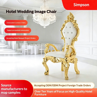 Fauteuil de banquet haut de gamme de style européen moderne avec cordon de traction, cadre en plastique doré, pour hôtels et clubs