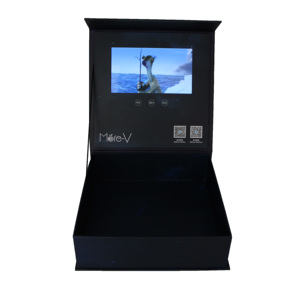 Caja de Video Negra Personalizada para Marketing y Regalos, con Pantalla LCD y Tarjeta de Agradecimiento - Product Image 1