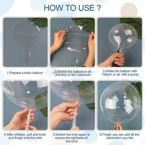 Globos de Burbuja Transparentes de PVC Tipo <span class=keywords><strong>Bobo</strong></span>, Elásticos, de 10, 18 y 24 Pulgadas, para Pascua y Navidad, Precio Económico al por Mayor, Marca BLN - Product Image 3