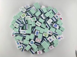 Juego de Mahjong Profesional de 4 Capas, Estilo Americano, 160 Fichas, Acrílico Azul Pálido, Edición Especial Dragón Radiante - Product Image 5