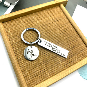 FCJ creativo guida sicura in acciaio inossidabile Lettering portachiavi portachiavi elegante moschettone per chiave alla moda